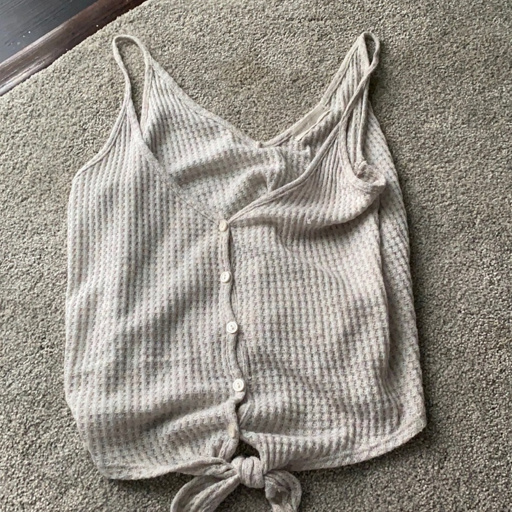 button down tie tank top